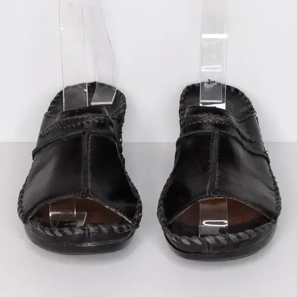 Ariat Women's Peep Toe Sandals Leather Slip On Western Black Size 5.5 5.5B | AR - Picture 3 of 6